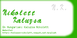 nikolett kaluzsa business card